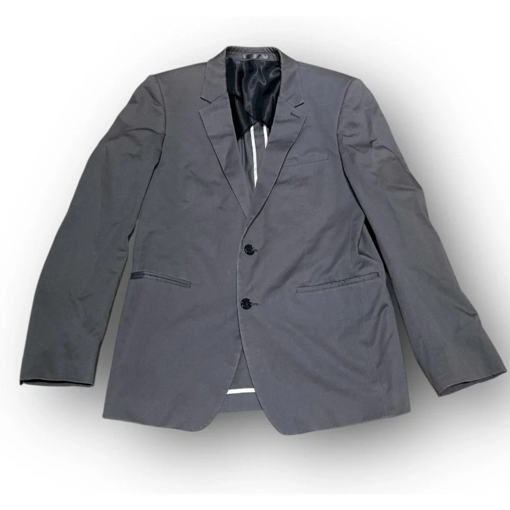 Reiss Men's Gray Cotton Blazer Sport Coat Jacket Size 38 Regular